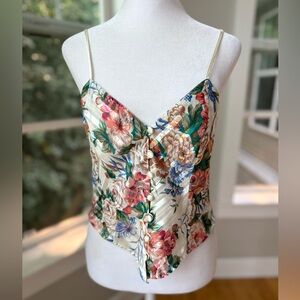 Vintage Victoria’s Secret Gold Label White Floral Cropped Camisole Size Small